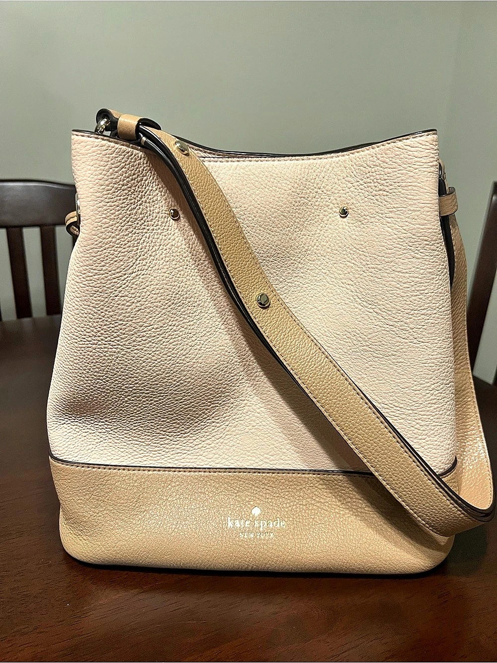 Kate Spade Leila Small Bucket Bag in Pink & Beige